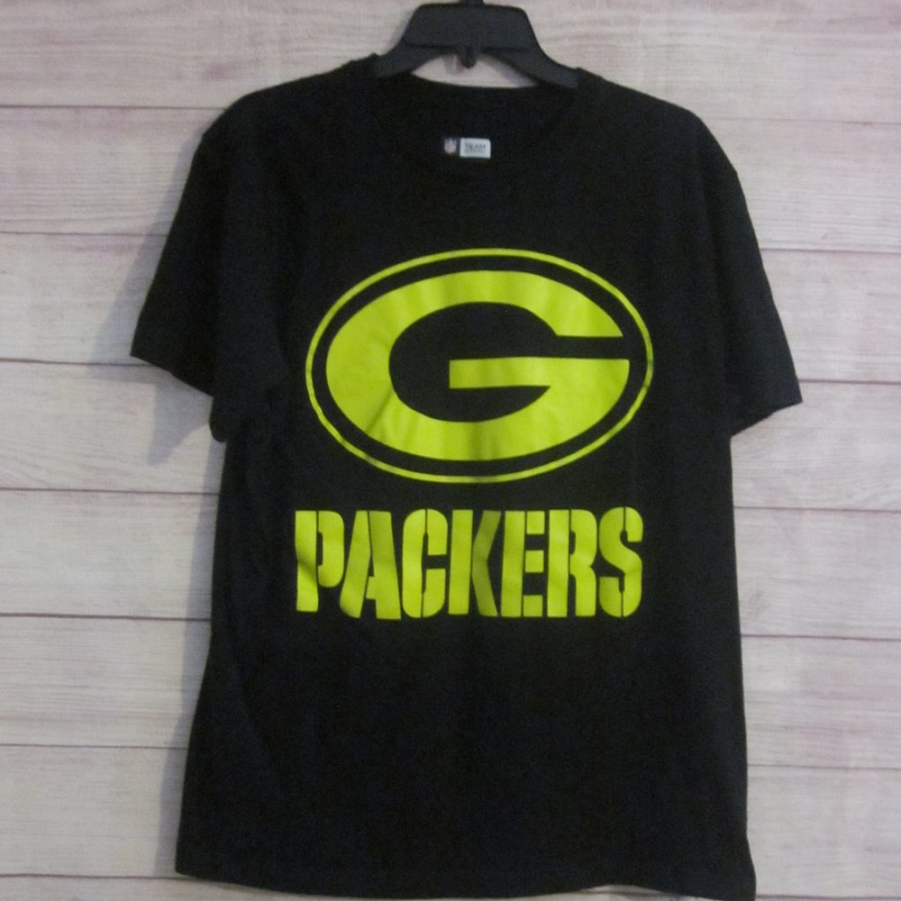 Green Bay packers NFL Team Apparel Graphic T-Shirt Men's Large Black Green